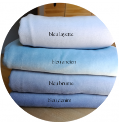 Velours de coton 'Bleu Brume'