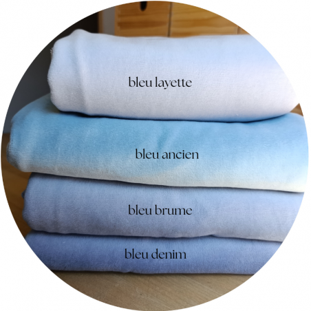 Velours de coton 'Bleu Brume'
